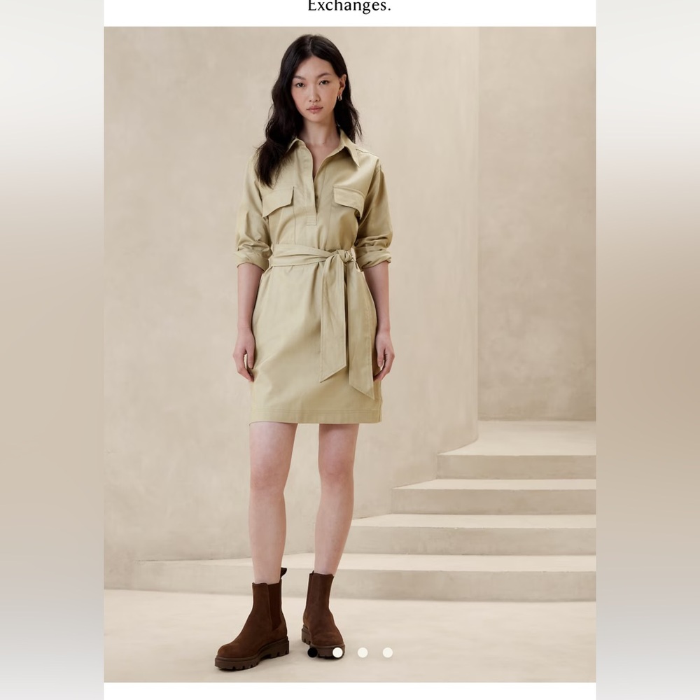 Banana Republic Twill Utility Mini Shirt Dress